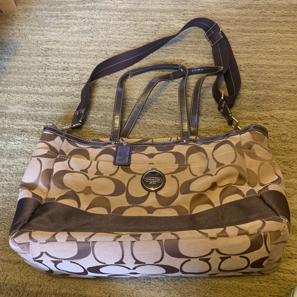 Coach XL Canvas Diaper Bag and Changing Pad